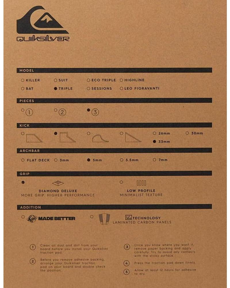 Quiksilver Triple Traction - packaging