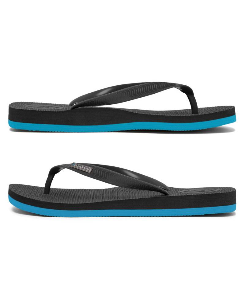 Reg Black/Blue Thongs + Additional Electric Blue Coloured Straps 