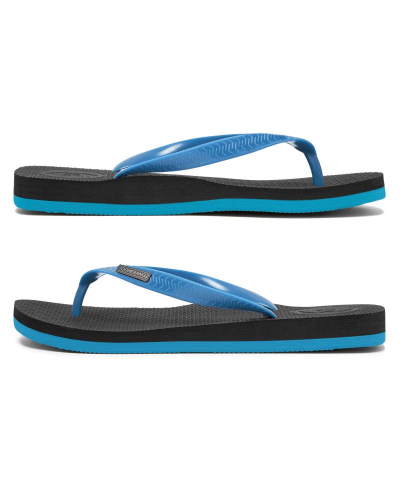 Reg Black/Blue Thongs + Additional Electric Blue Coloured Straps 