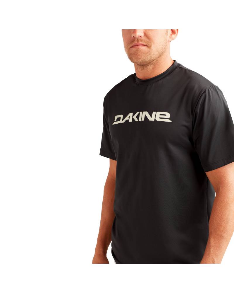 Roots Loose Fit Short Sleeve Rashguard Crew - Black White