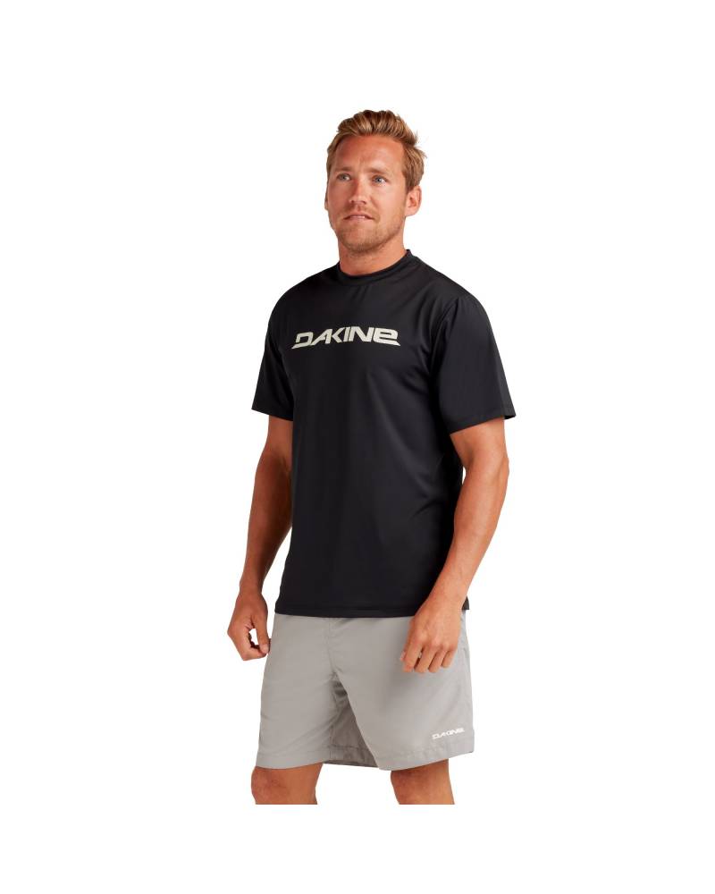 Roots Loose Fit Short Sleeve Rashguard Crew - Black White