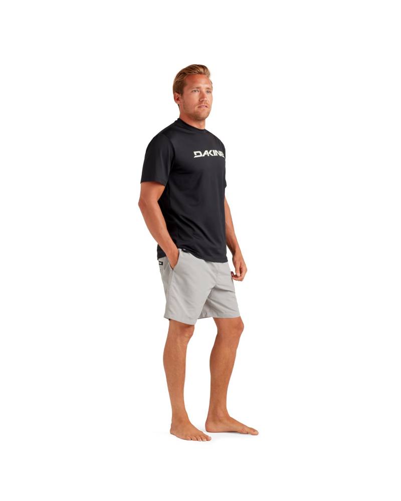 Roots Loose Fit Short Sleeve Rashguard Crew - Black White