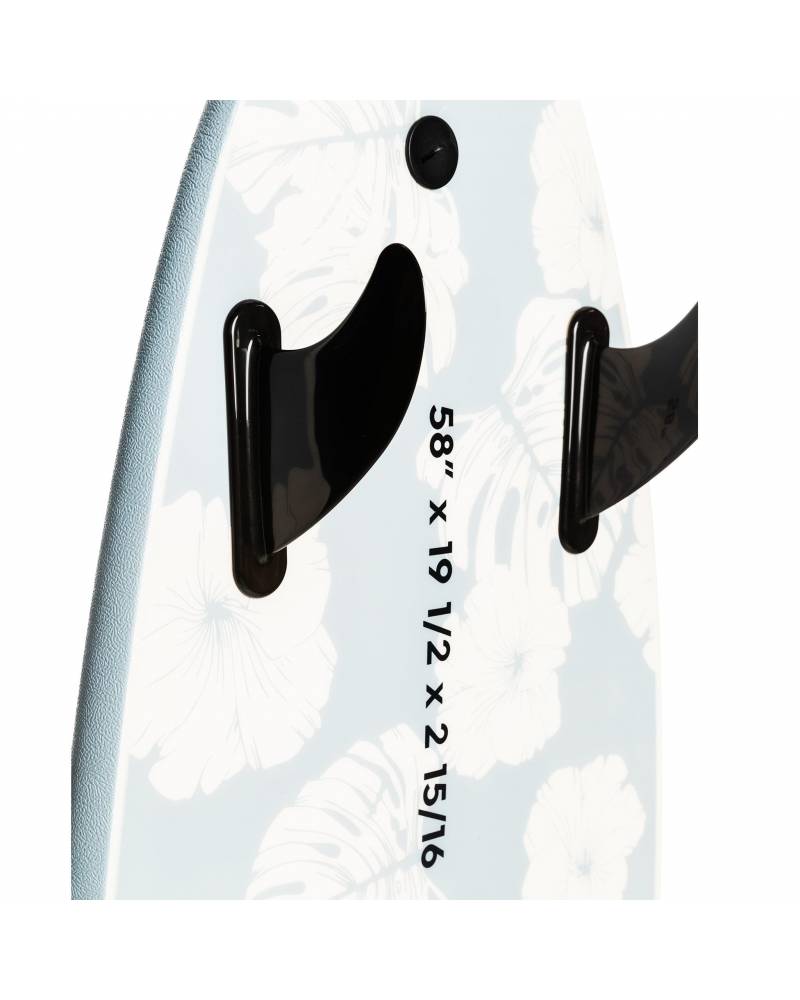 Roxy Grom Softboard 58" - Blue Ocean fins and size