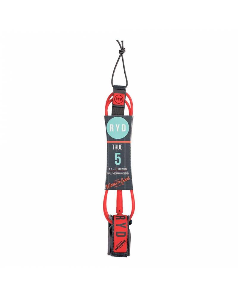 RYD True 5ft Surf Leash - Coral