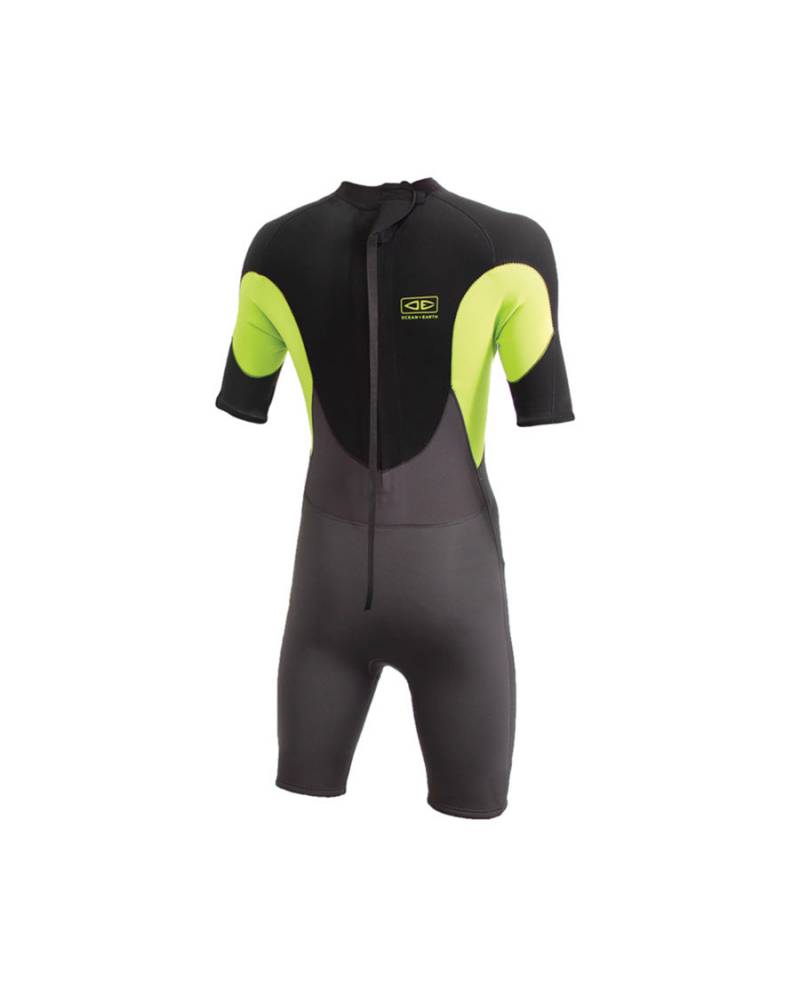 Boys Free Flex Back Zip Spring Suit - 2mm - Lime