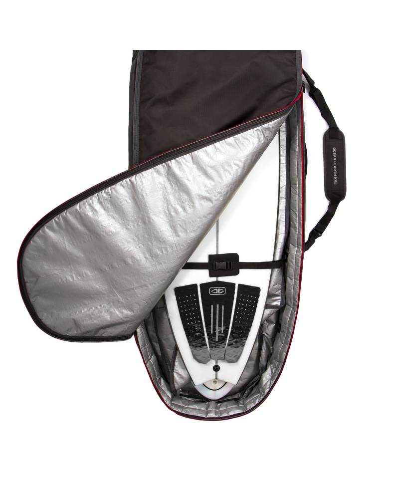 Double Compact Shortboard Cover - Silver / 6'4"