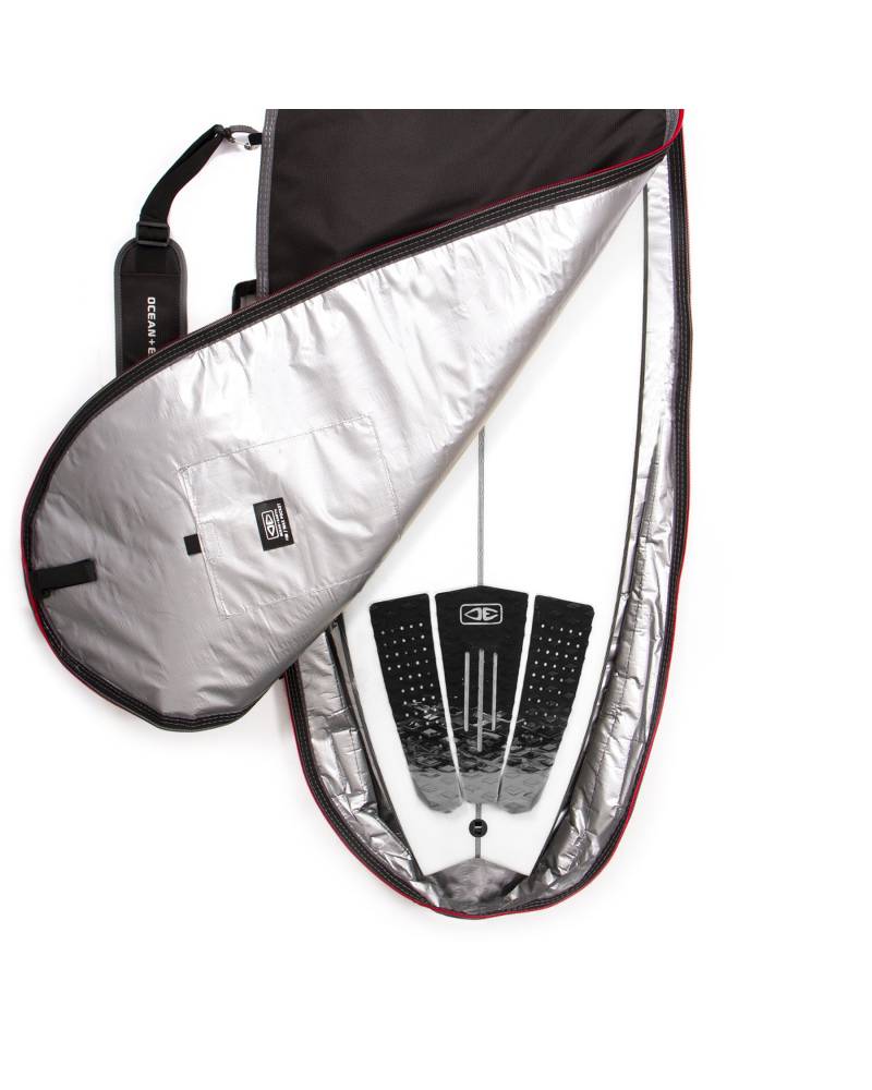Compact Day Shortboard Cover - Black/Red