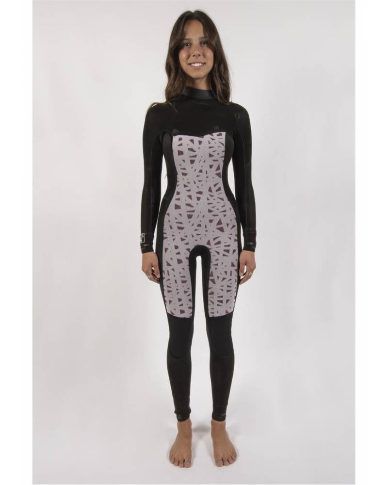 Sisstr 7 Seas 3/2 Chest Zip Wetsuit - Red lining front
