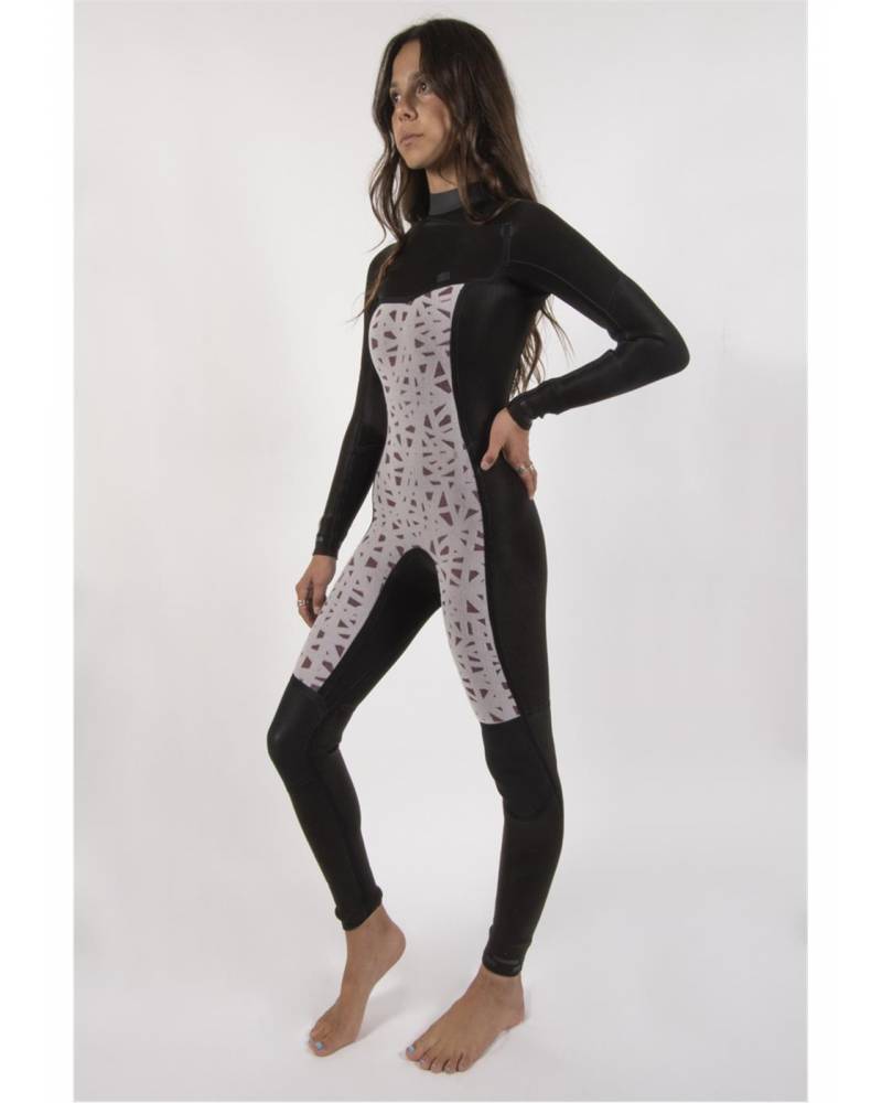 Sisstr 7 Seas 3/2 Chest Zip Wetsuit - Red lining side
