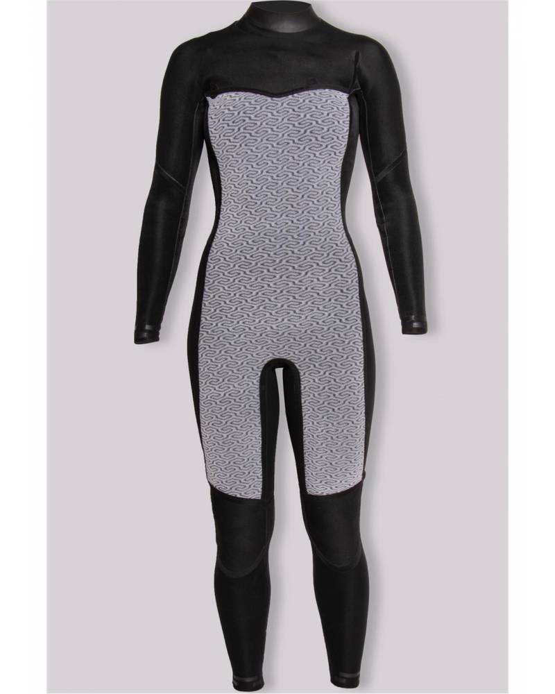 7 Seas 3/2 Chest Zip Women's Steamer Wetsuit interior - front