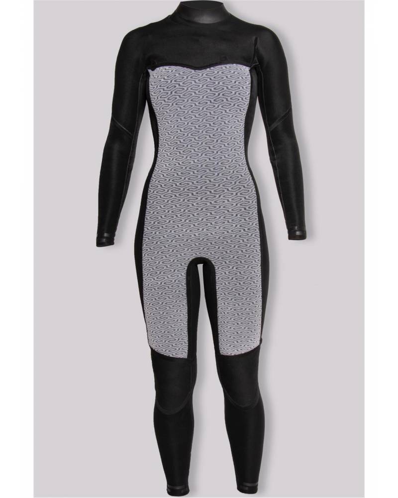 7 Seas 3/2 Chest Zip Women's Steamer Wetsuit interior - front