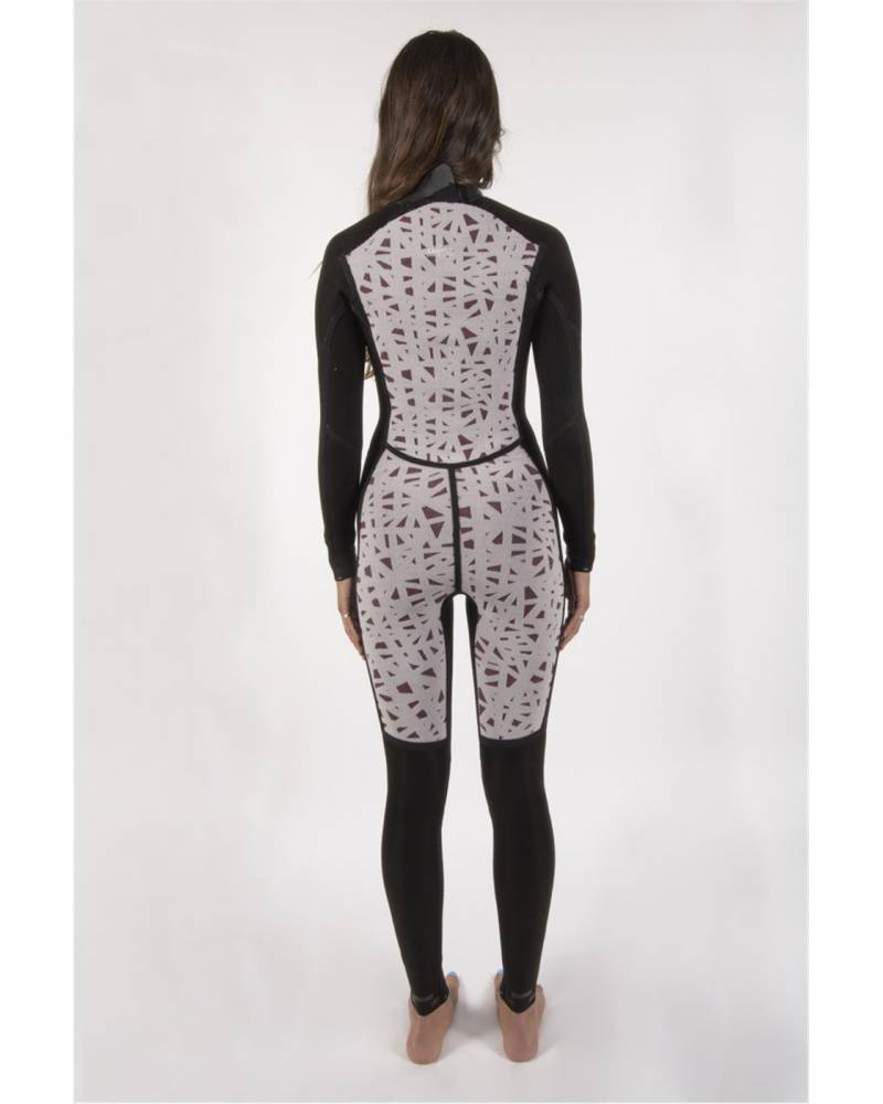 Sisstr 7 Seas 3/2 Back Zip Wetsuit - Wine lining back