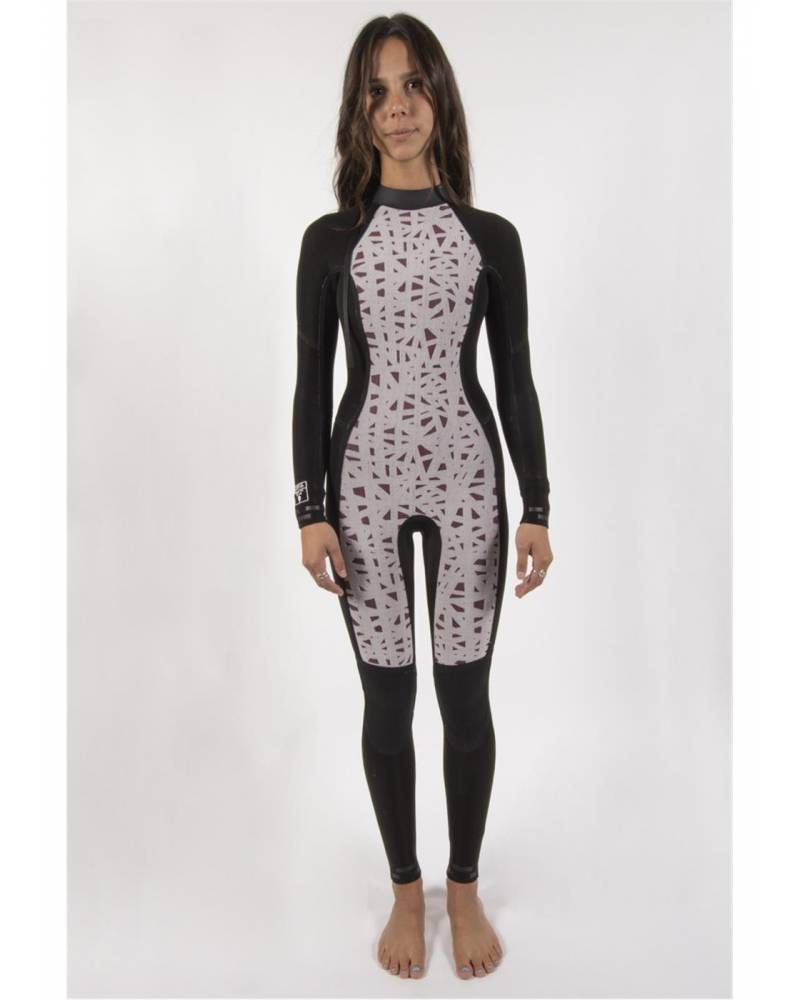 Sisstr 7 Seas 3/2 Back Zip Wetsuit - Wine lining front