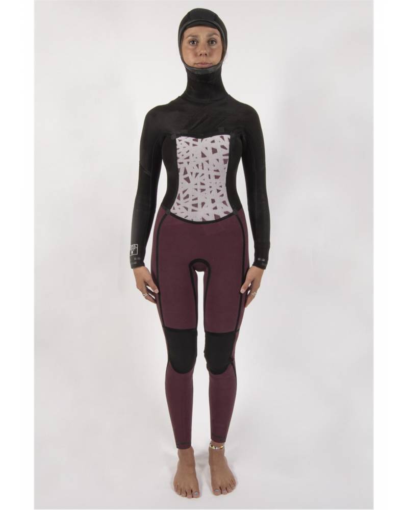 Sisstr 7 Seas 5/4 Hooded Chest Zip Wetsuit - Solid Black front