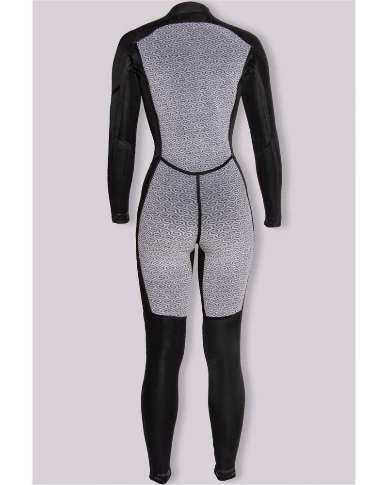 Sisstrevolution 7 Seas 4/3 Back Zip Full Steamer Wetsuit - Black - interior back