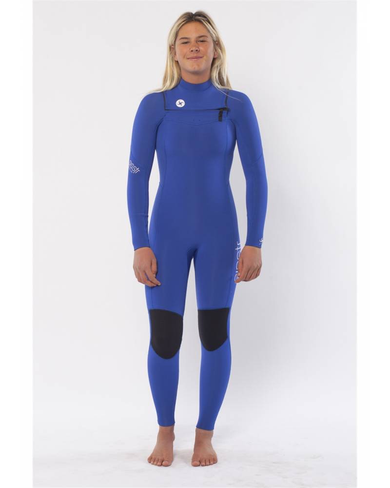 Sisstr Girl's 7 Seas 3/2 Chest Zip Wetsuit - Bright Blue front