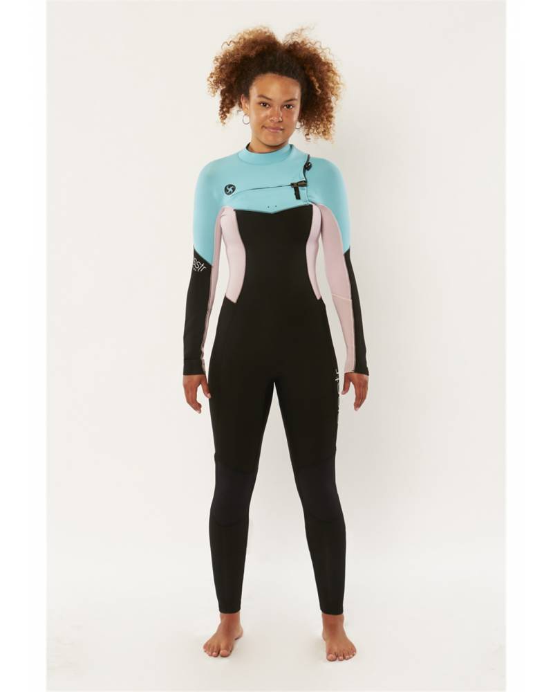 Sisstr Girl's 7 Seas 3/2 Chest Zip Wetsuit - Orchid front