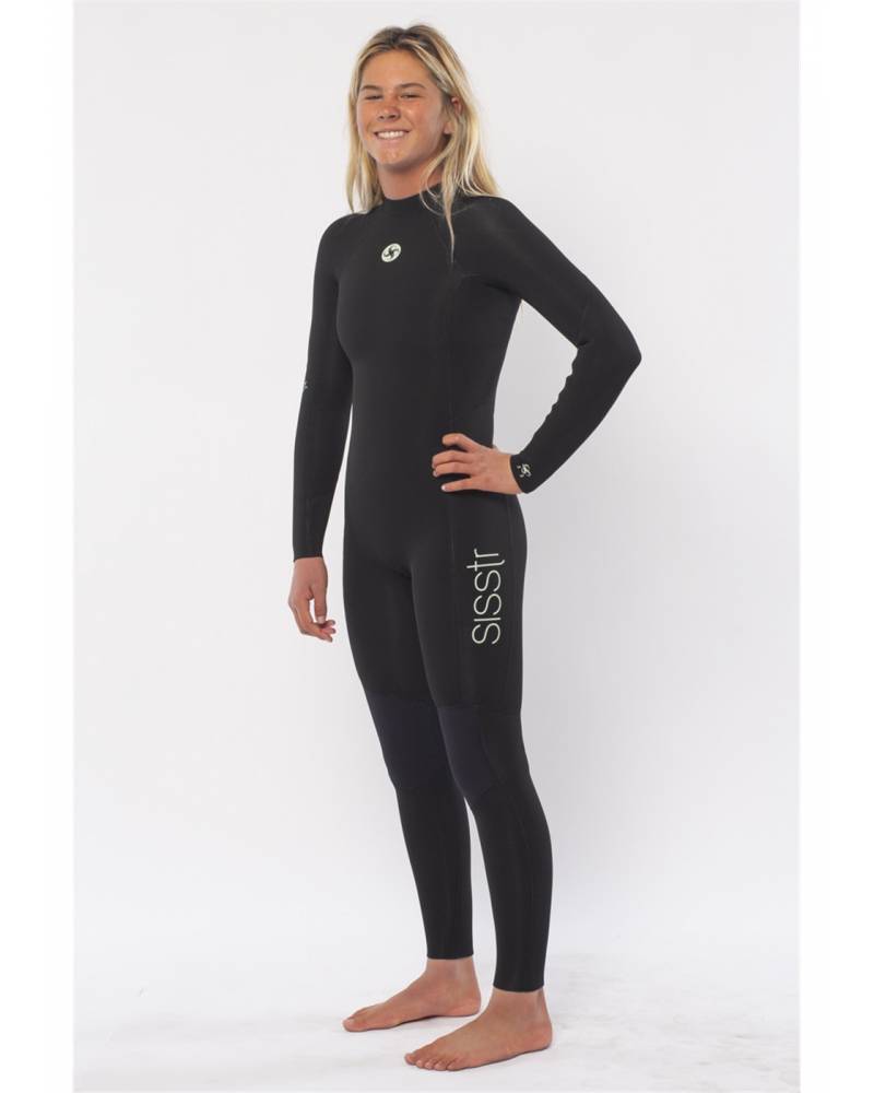 Sisstr Girl's Sum Seas Solid Back Zip Wetsuit - Solid Black side