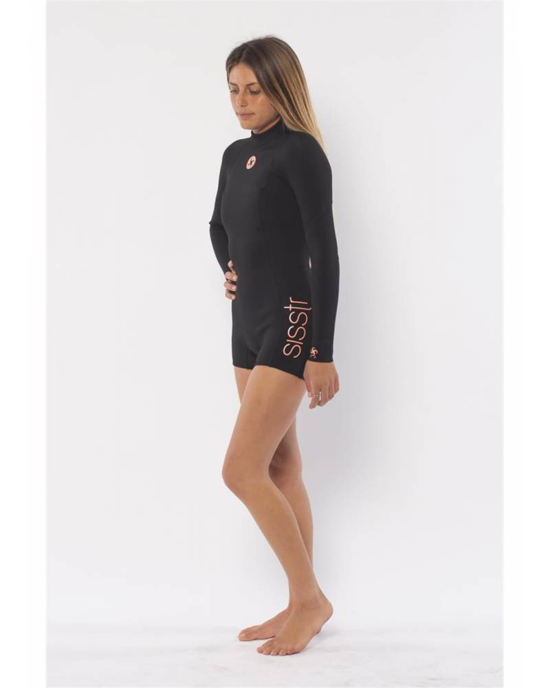 Sisstrevolution Summer Seas 2/2 Longsleeve Sprint Suit Wetsuit - Black front side