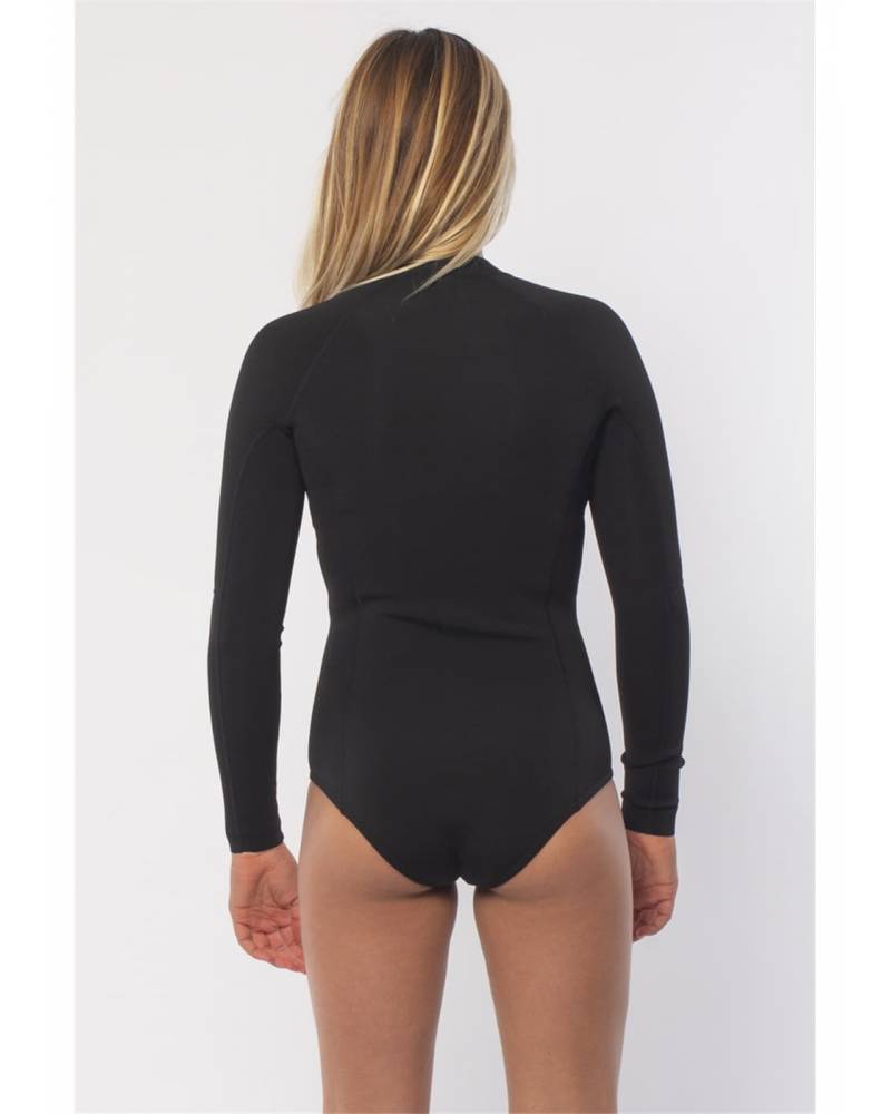 Sisstrevolution Summer Seas L/S Cheeky Spring Suit - Solid Black - Back
