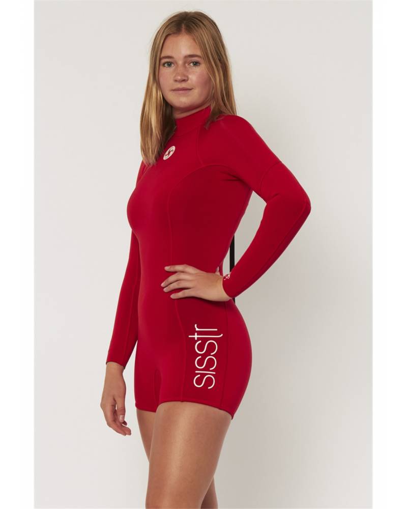 Sisstrevolution Summer Seas 2/2 L/S Spring Suit - Red side