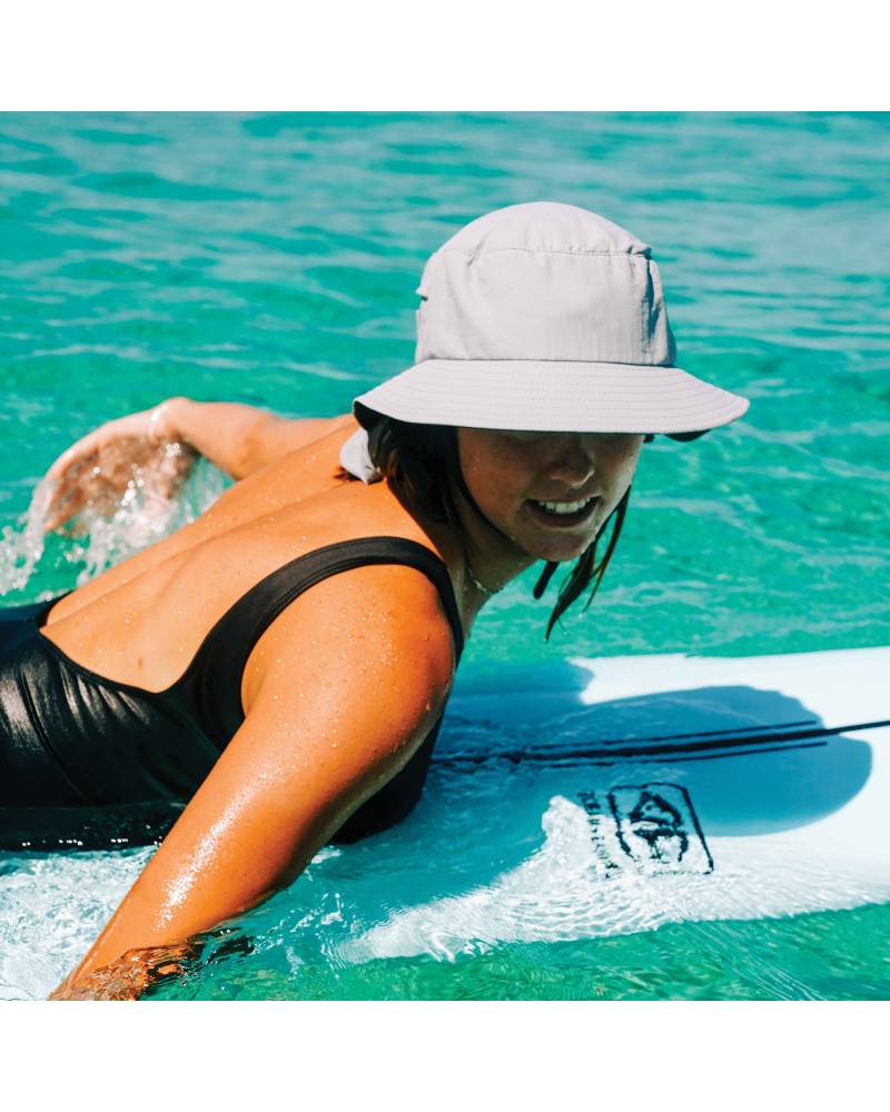 Ocean and Earth Indo Stiff Peak Surf Hat - White