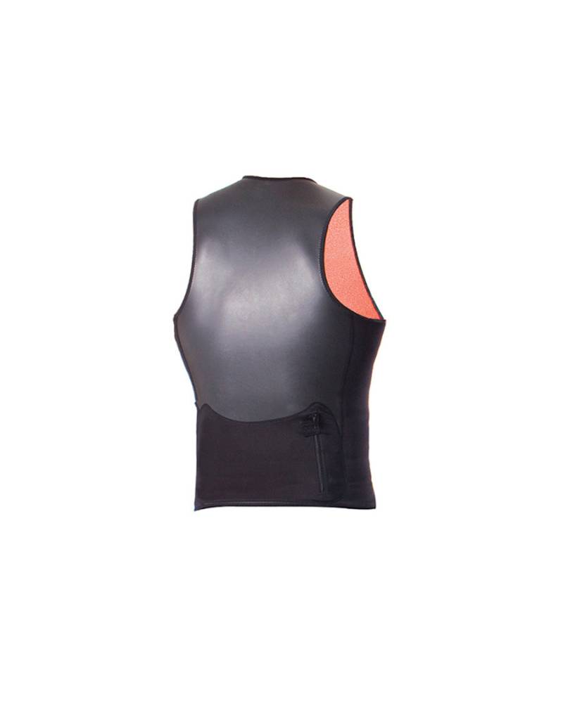 Double Black Sleeveless Front Zip Paddle Vest - 1.5mm