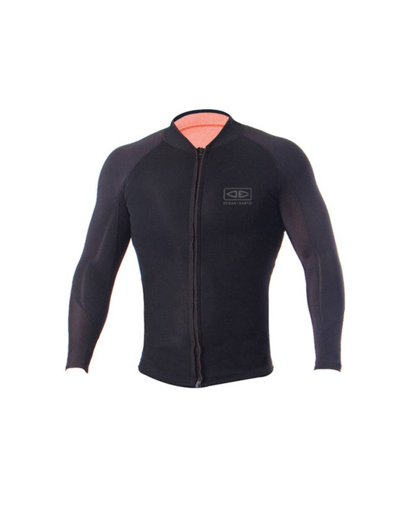 Ocean and Earth Double Black Long Sleeve Zip Paddle Vest - 1.5mm