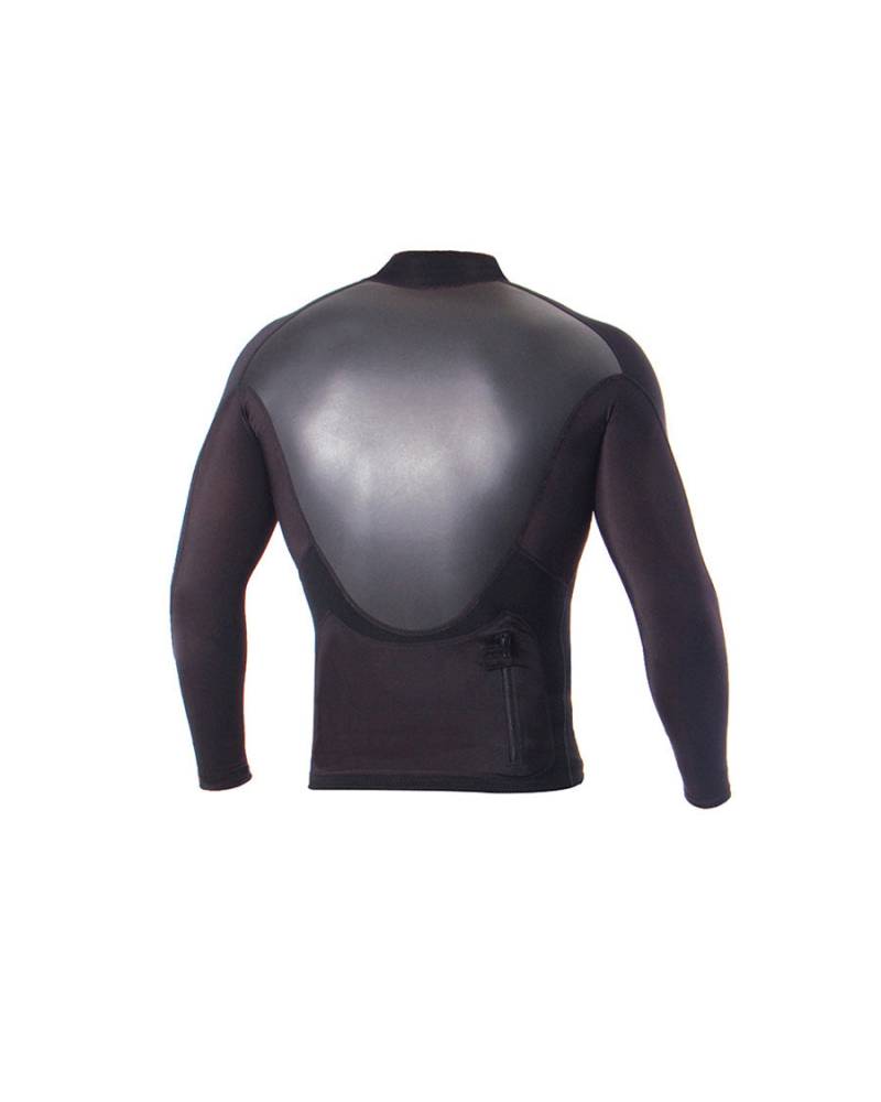 Ocean and Earth Double Black Long Sleeve Zip Paddle Vest - 1.5mm