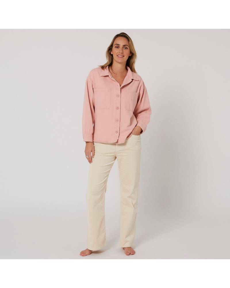 Sunset L/S Overshirt - Crystal Pink
