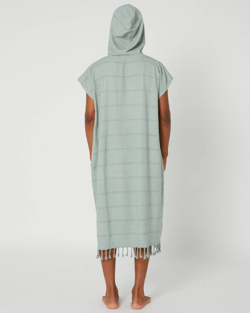Model wearing poncho back