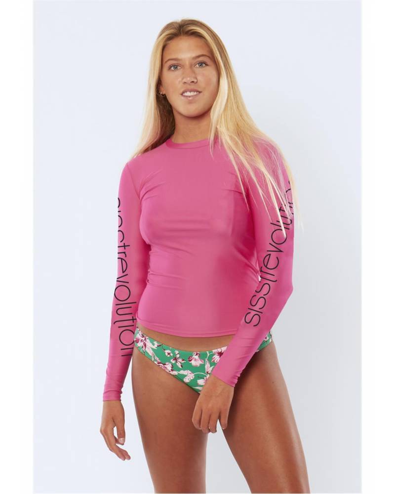 Sisstrevolution  Surf City Knit Rashguard - Magenta