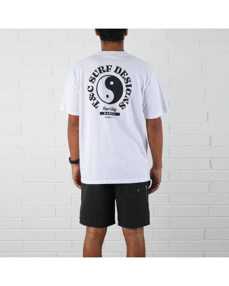 T&C Sunset Tee - White back when worn