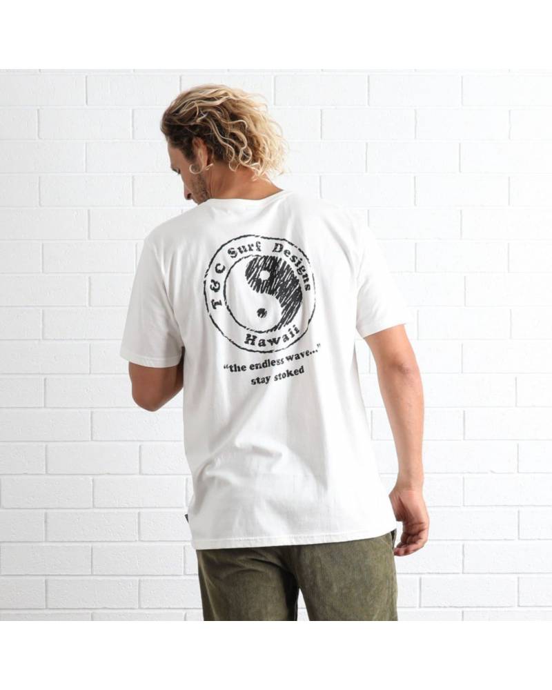 T&C Endless Wave Tee - Natural back worn