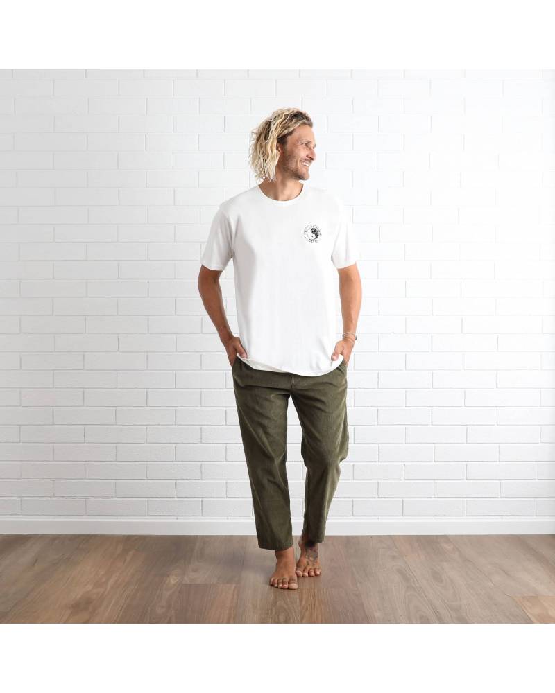 T&C Endless Wave Tee - Natural front worn