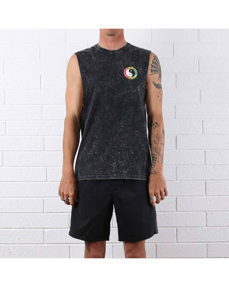 Town & Country OG Logo Muscle Tee - Acid Black - Front