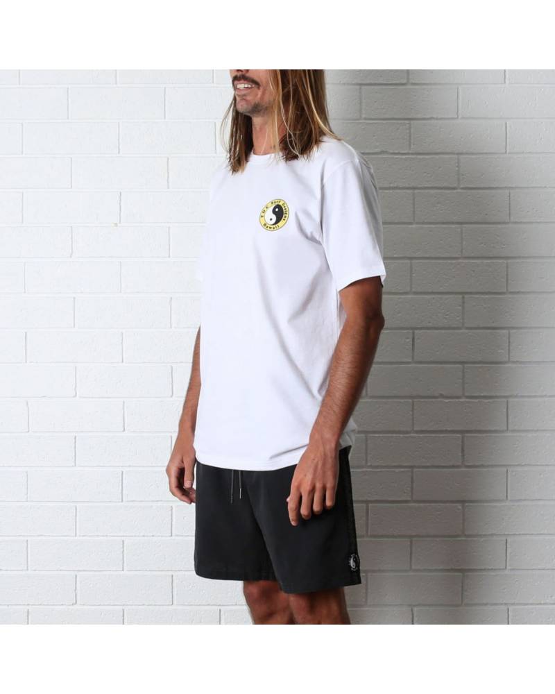 Town & Country OG Logo Tee - White / Yellow - Side