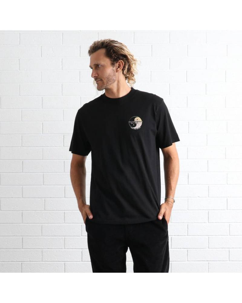 T&C Pearl City Fade Tee - Black front worn