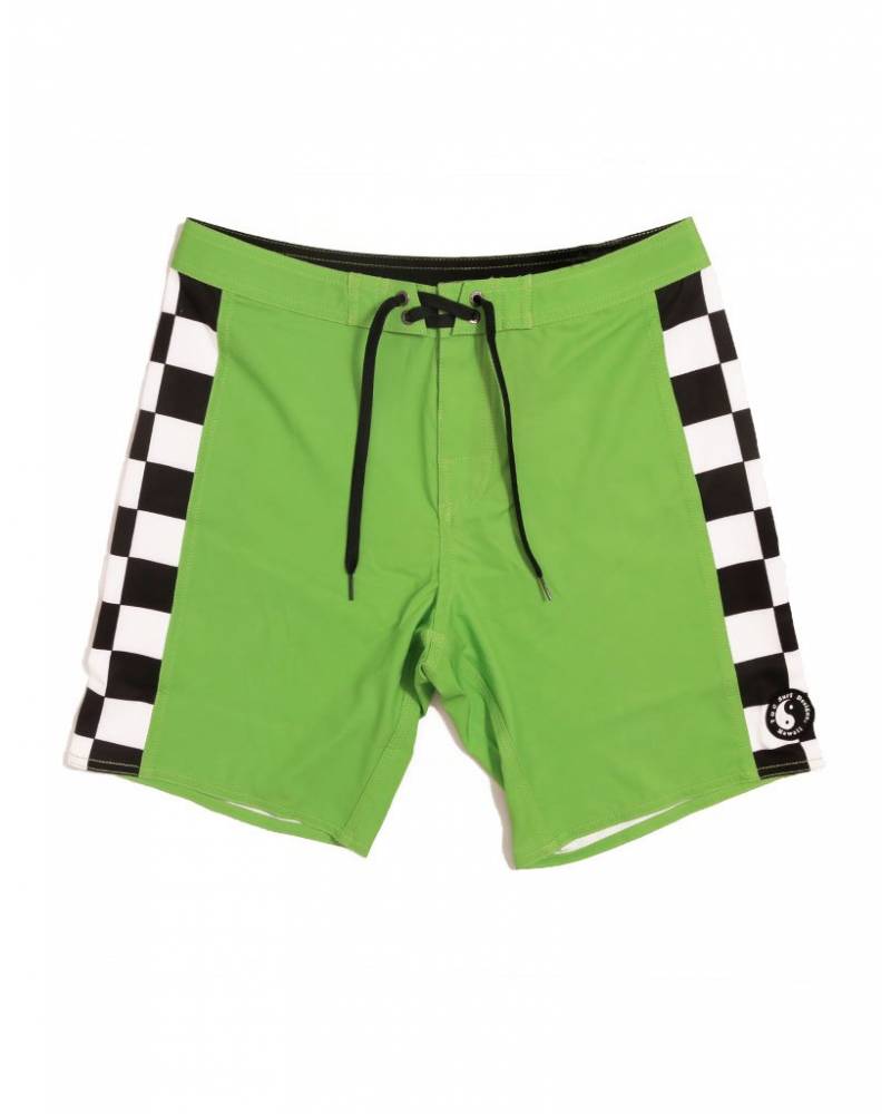 T&C Chunk Check Boardshort Green Flash - front