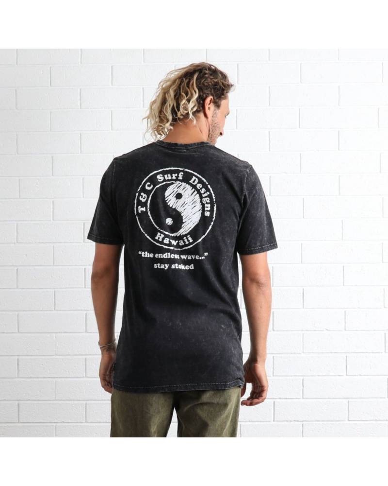 T&C Endless Wave Tee - Acid Black back on model