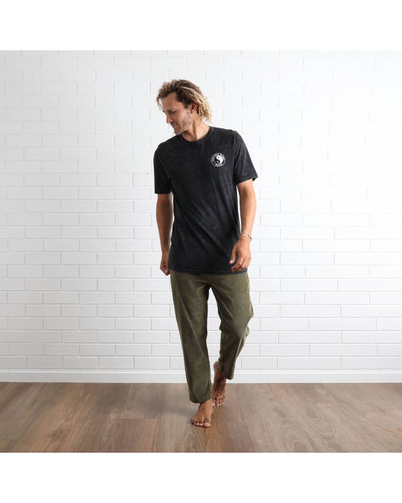 T&C Endless Wave Tee - Acid Black front on model