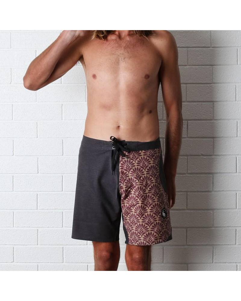 T&C Yin Yang Boardshort - Russet - front on model