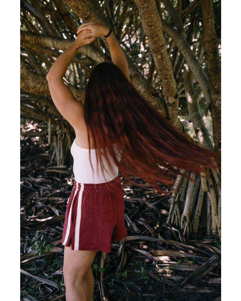 Berry shorts side view