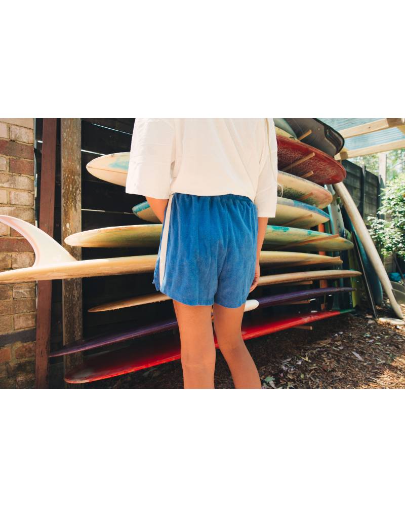 Cobalt Terry Shorts in outdoor setting