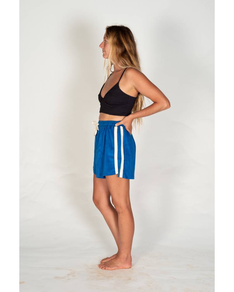 Back view of Cobalt Terry Towelling Shorts