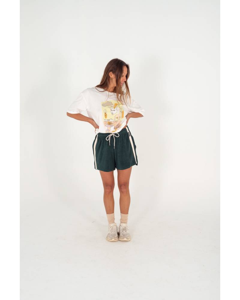 Terry Towelling Shorts Forest Green