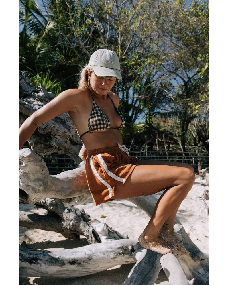 Close-up of shorts with stripe