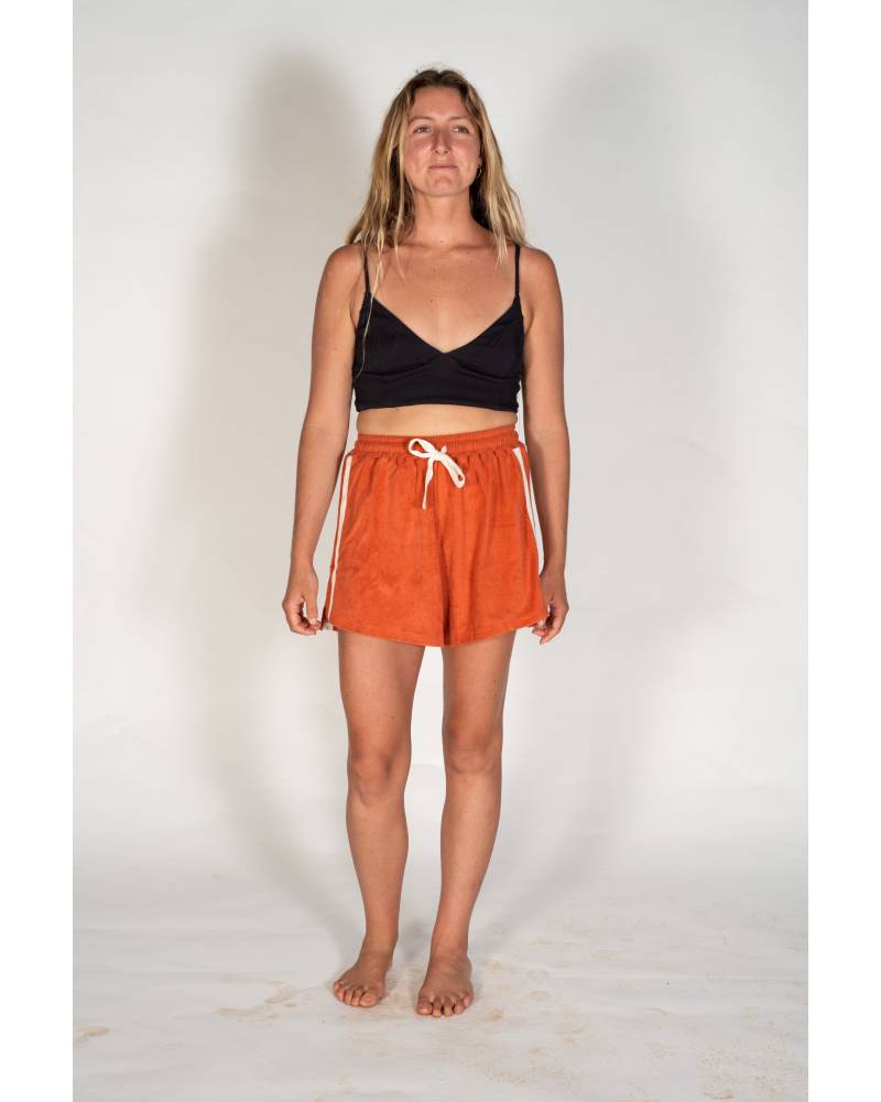 Full body front view with shorts