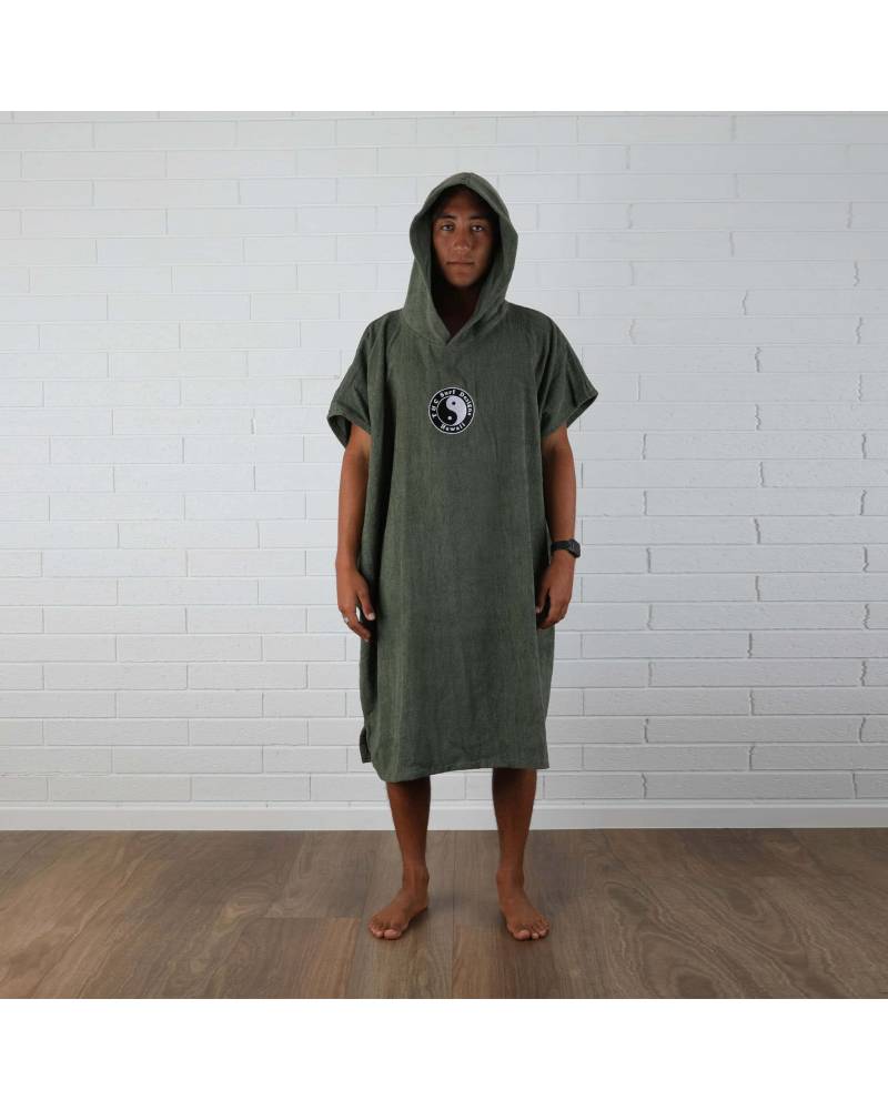 T&C OG CF Hooded Towel Military - front with hood on