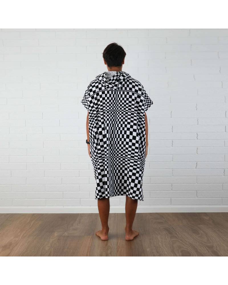 T&C Twisted Limits Hooded Towel - Check - back